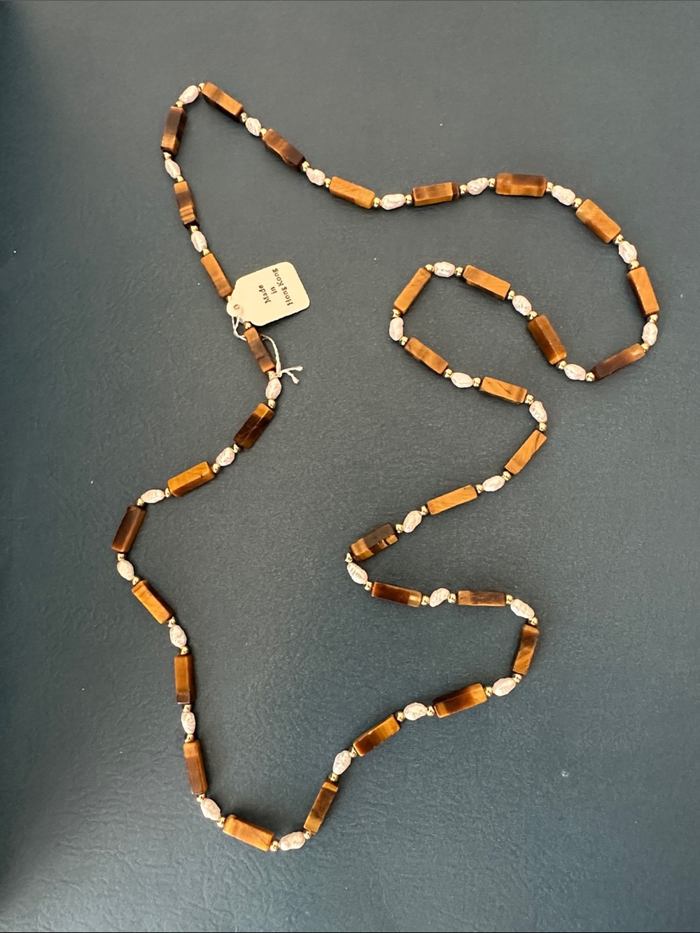 NEW listing 🌺 Vintage Tiger’s Eye & Fresh Water Pearl Necklace
